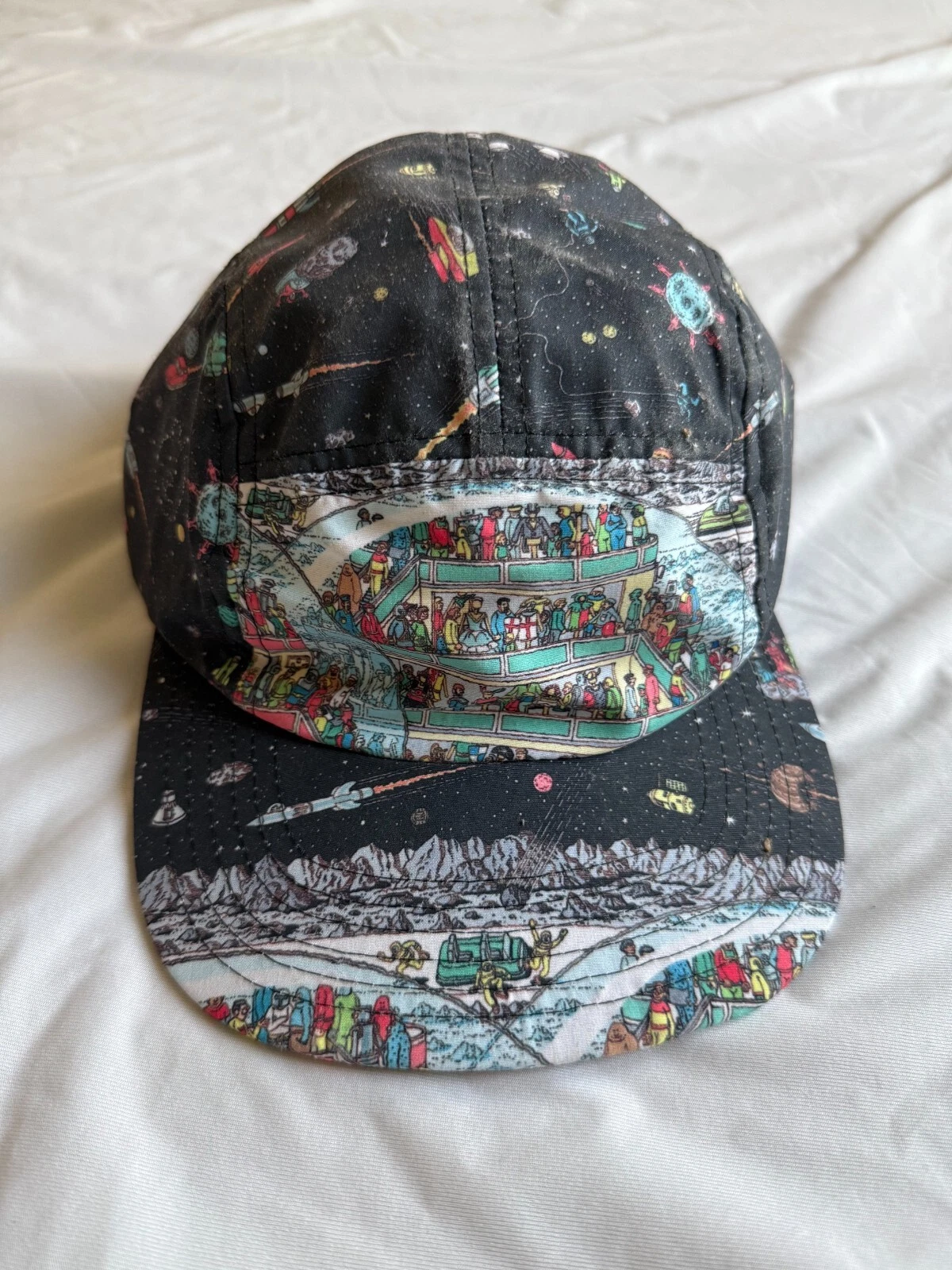 OÙ EST WALDO WALLY SUPREME 5 PANNEAUX CASQUETTE CHAPEAU SANGLE RÉGLABLE Rare
