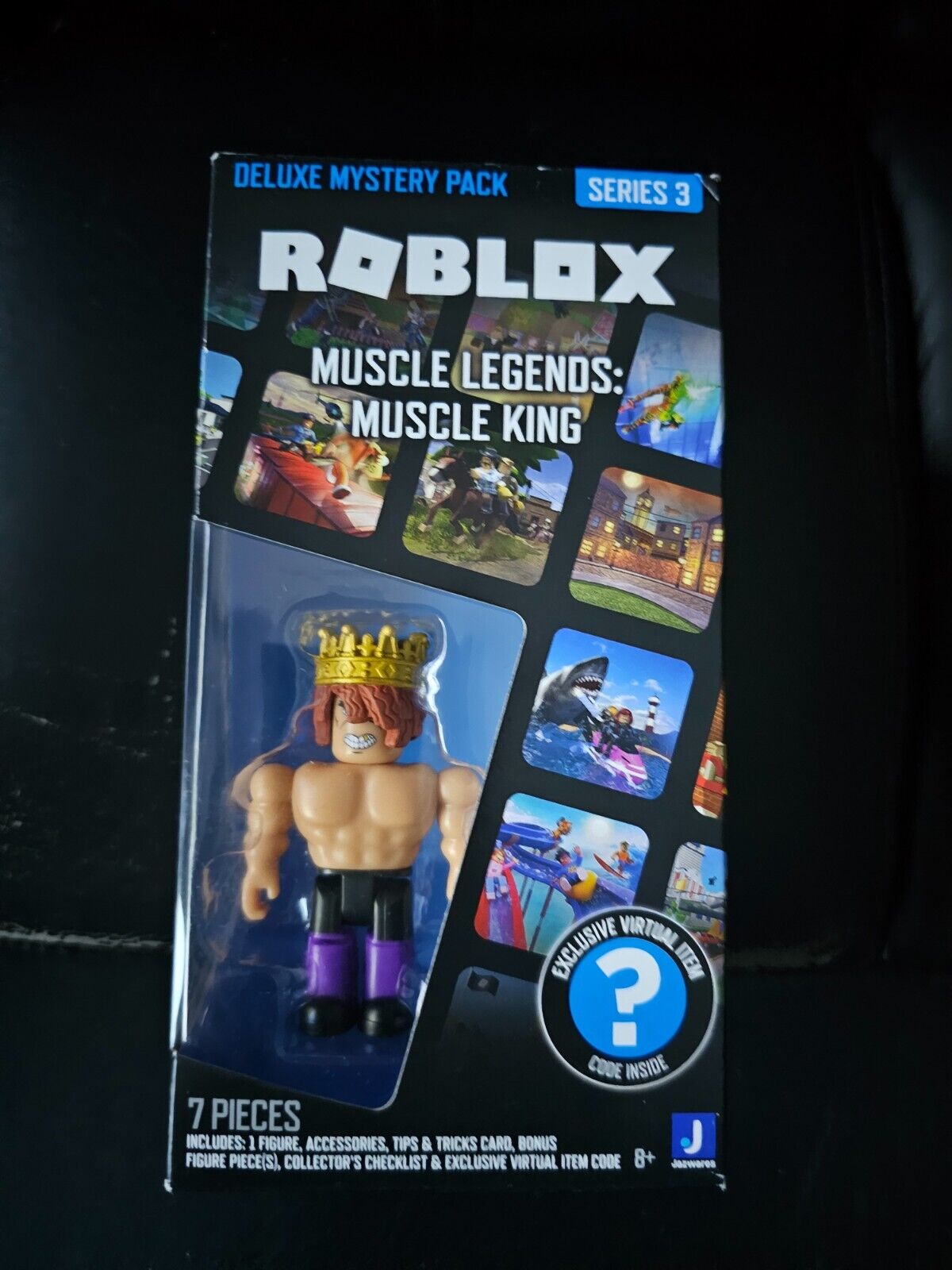 Roblox Deluxe Mystery Pack Series 3 Muscle Legends Muscle King Code Damaged  Box