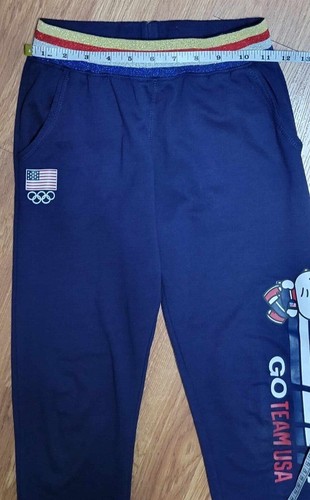 Girls Sweatpants Size M 7/8 Hello kitty Children kids Team USA Blue Pants - Picture 3 of 6