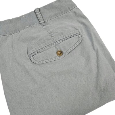 Orvis Mens 40 Chinos Flat Front Cotton Washed Gray Pants Size 40x30 Preppy