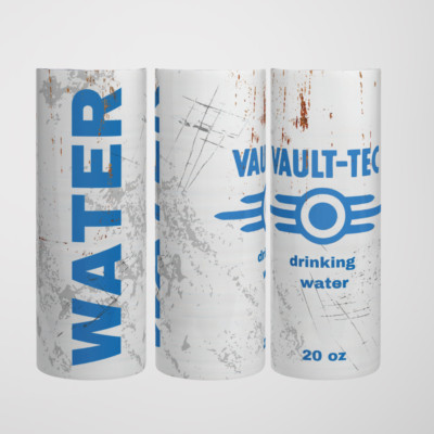 WATER Thermos Fallout Vault Tec Water Tumbler 20 oz With Straw