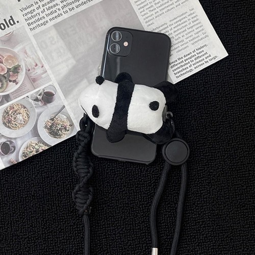 with Crossbody Rope Plush Doll Phone Back Clip Phone Back Clip Strap Outdoor - Zdjęcie 7 z 9