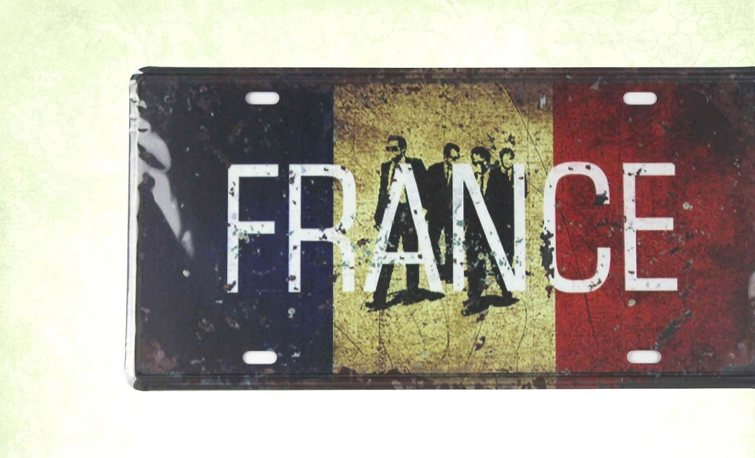 Vintage France tin sign car plate wall decor for room