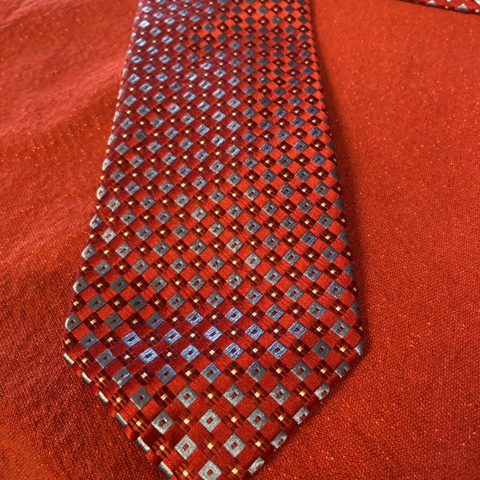 Corbata Hathaway vintage 100 % seda - roja Foto 2 de 4