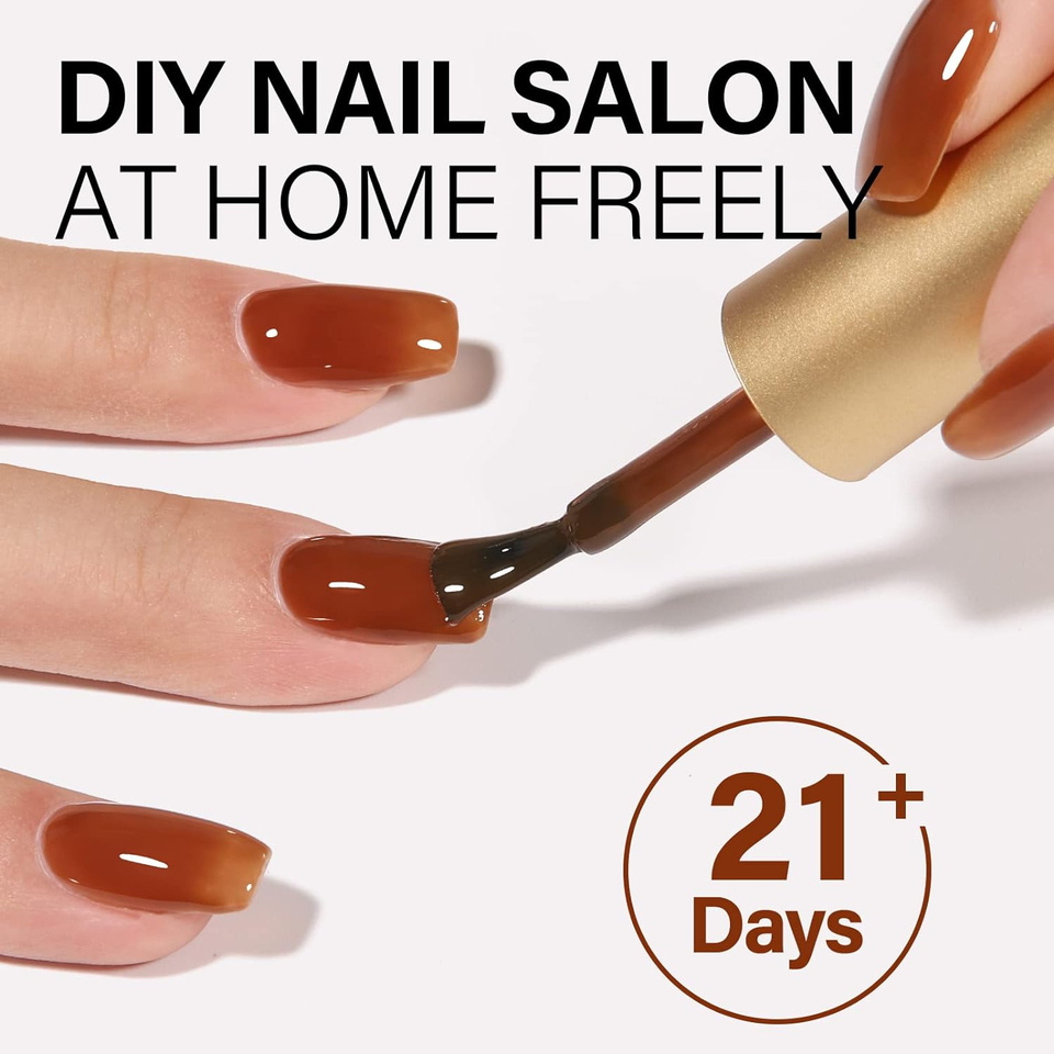Jelly Brown Gel Nail Polish Dark Nude Gel Polish Sheer Amber Color