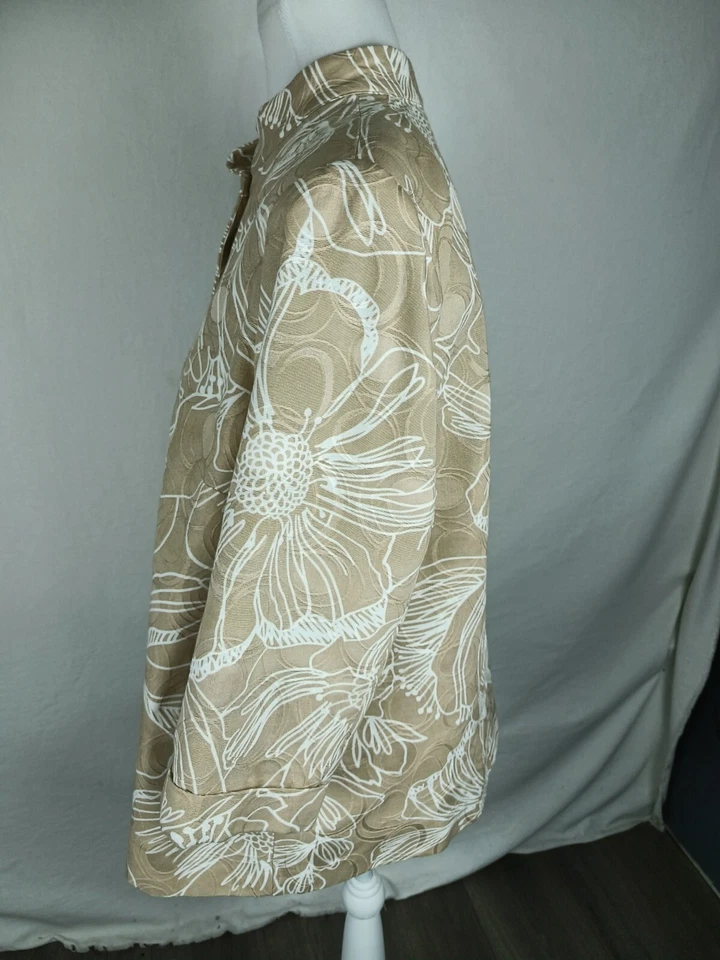 Susan Graver Wms 尺寸 1X 围攻颜色 100% 棉套装独立夹克 B9 — 第 3/4 张图片