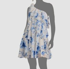 Lauren Ralph Lauren Women's White One Shoulder A-Line Dress Sz 14