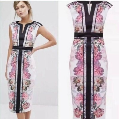 Ted Baker London Shawnie Painted Posie Fitted Midi Dress Baby