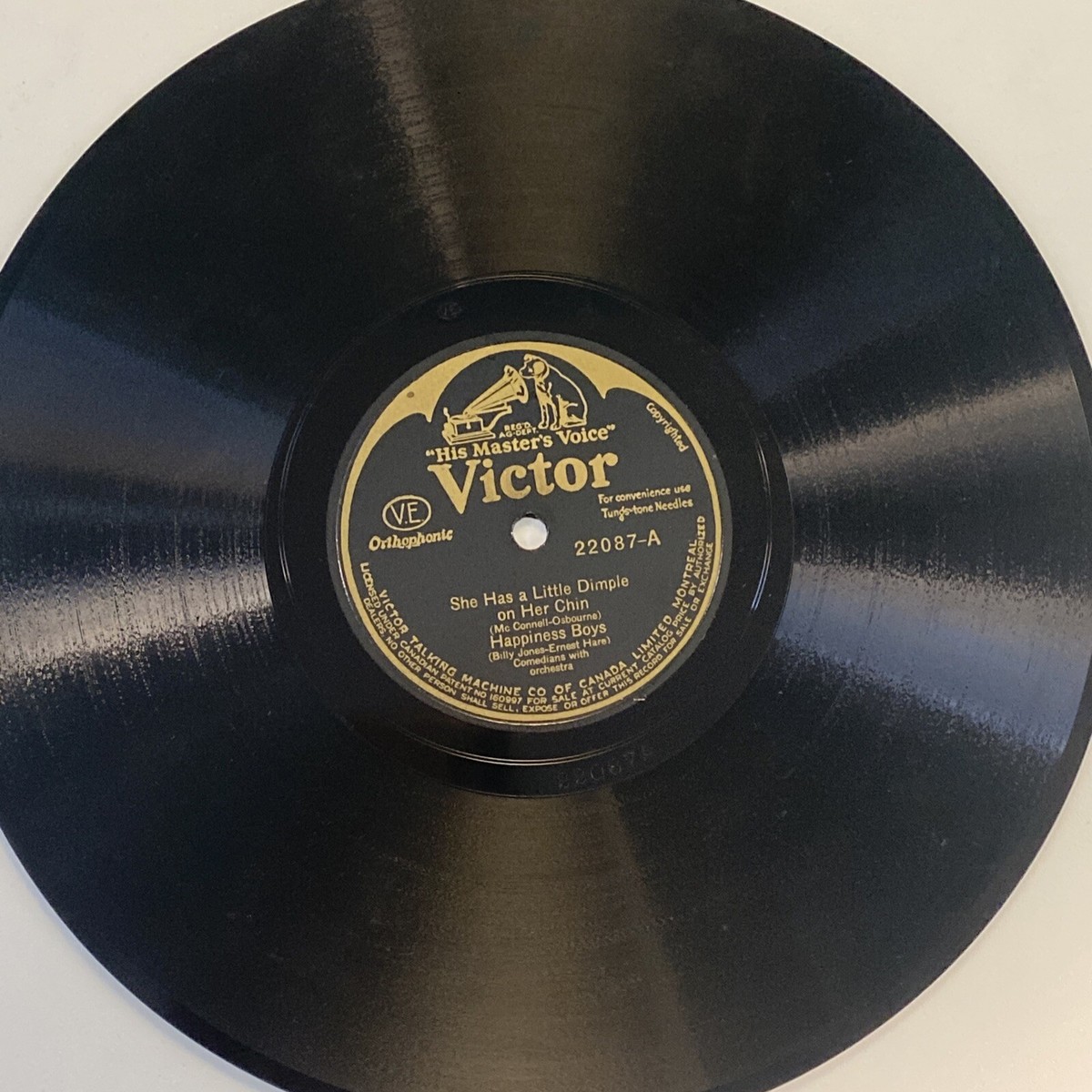 1929 JAZZ The Happiness Boys 78 rpm VICTOR 22087 She Has