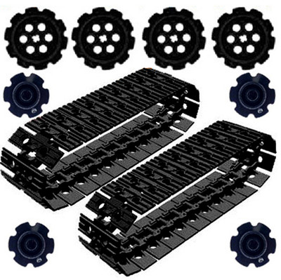 54 BLACK Lego EV3 Large Tread Links + Sprockets: technic,mindstorms,robot,tracks