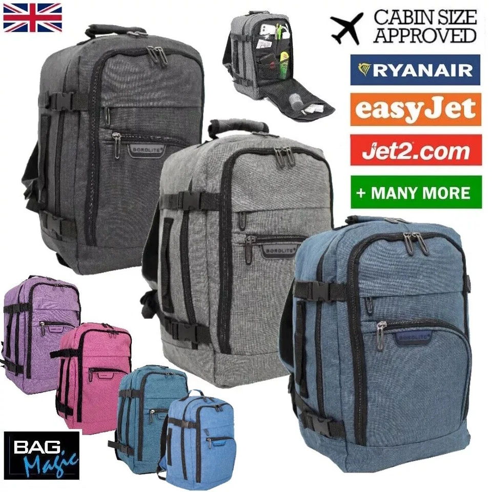 BORDLITE RYANAIR 40x20x25cm EASYJET Underseat Cabin Approved Backpack Rucksack Travel Bag