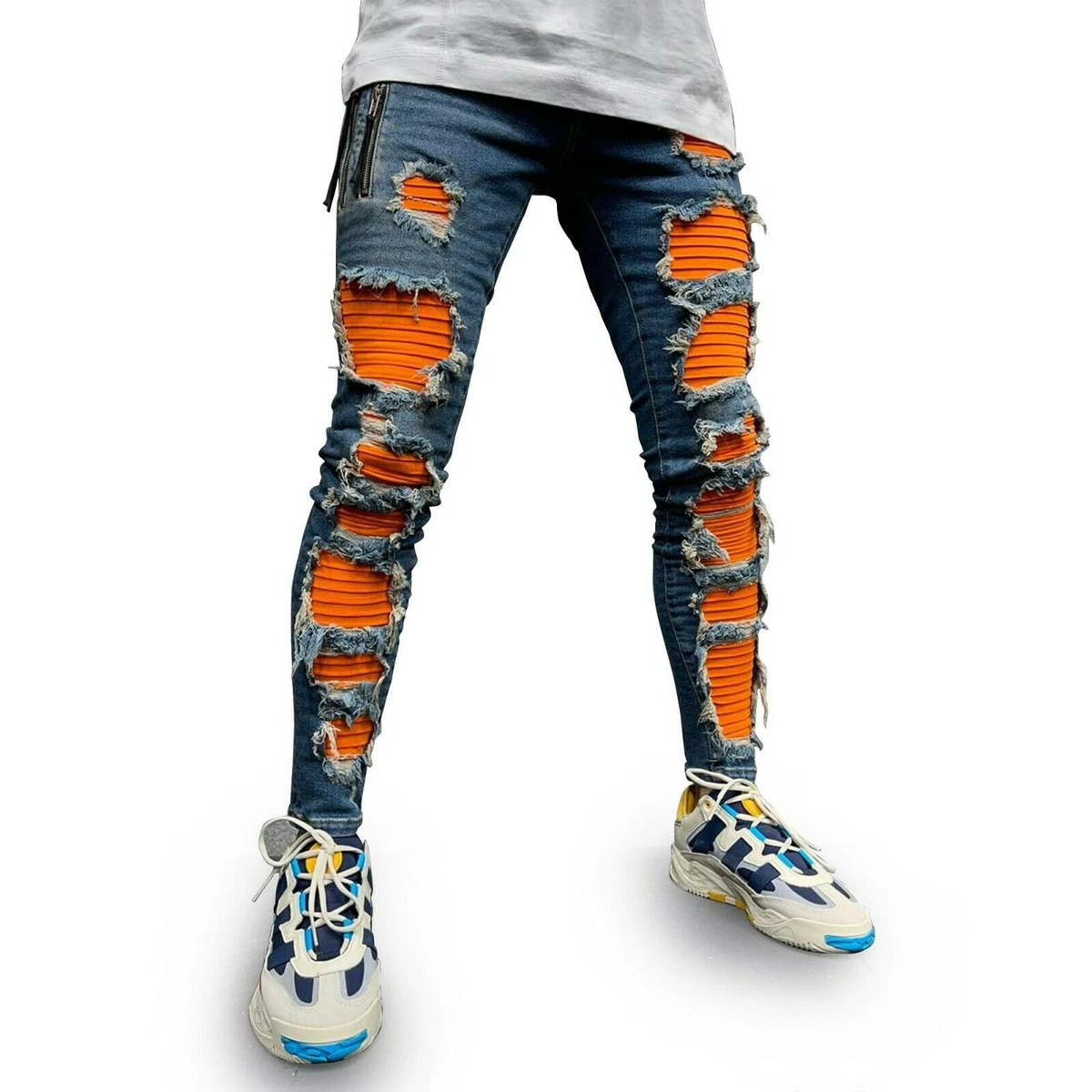 Blue orange jeans sales
