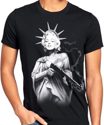 Marilyn Monroe / Tattoo - Herren T -Shirt / Freiheitsstatue - Shotgun / Neu, OVP