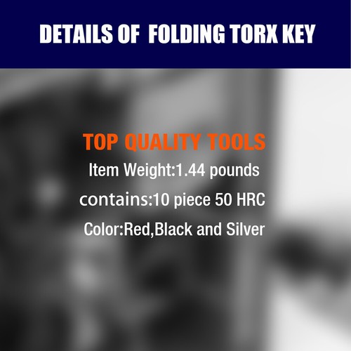 10 PC Tamper Proof Star Key Set Folding Locking Torx security screwdriver T6-T30 - Picture 8 of 8