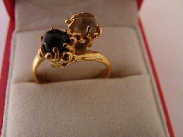 Bague JOURDAN en Plaqué Or et Onyx Noir - € - BR 043 ON - Cleor
