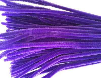 Super Fuzzy Chenille Stems Pipe Cleaners, Pack of 100 (Purple)