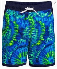 Lands' End Swim Board Shorts Trunks Tie Dye Pattern Lined Medium