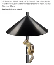 Anti-Rust Wrap Around Squirrel Baffle Protects Bird Feeder from Raccoon Squirrel