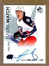 2016-17 SP Authentic Future Watch Autographs #131 Sonny Milano RC AUTO /999