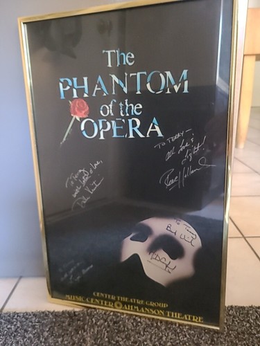 The Phantom Of The Opera SIGNED POSTER w/ FRAME Cast Autographs 14x19"