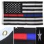 2'x3' Embroidered Thin Red Blue Line USA Flag - Nylon, Grommets, Supports Police & Fire