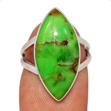 Composite Mohave Green Turquoise 925 Sterling Silver Ring Jewelry s.6 CR74941