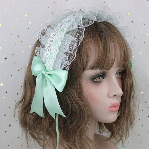 Lolita Alloy Lively Band Lace Ribbon Maid opaski Bowknot Headband - Picture 19 of 27
