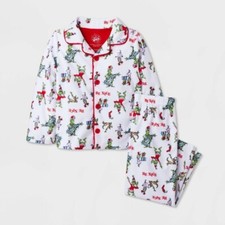 New Toddler Boys' Dr. Seuss 'Grinch Be Nice' Coat Pajama Set - 2 3 4 5