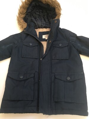 KANGAROO POO COAT Age Navy Blue Parka Hood fleece