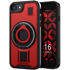 Shockproof Double-Ring Kickstand Case Cover For Apple iPhone 6 6s 7 8 4.7" Red