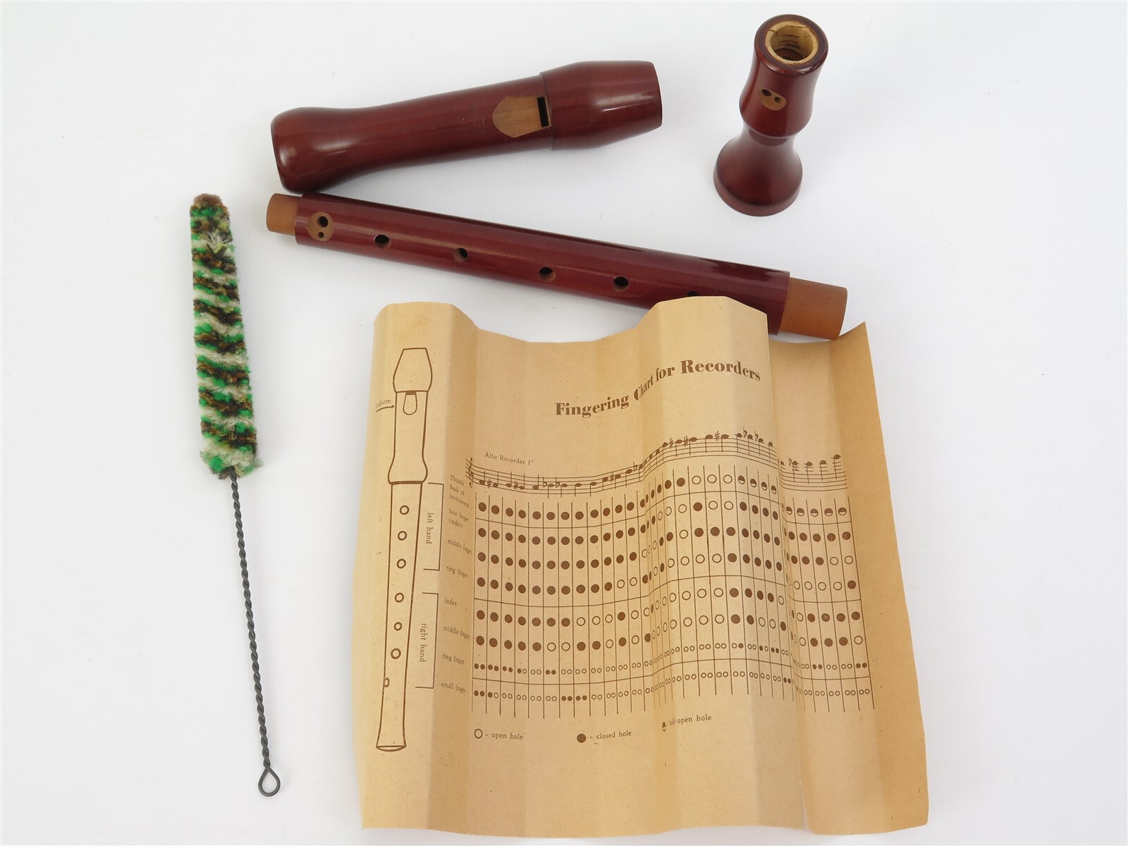 Vintage 19" Schreiber 3 Piece Sonata Recorder Made in Germany Cherry Wood w. Box