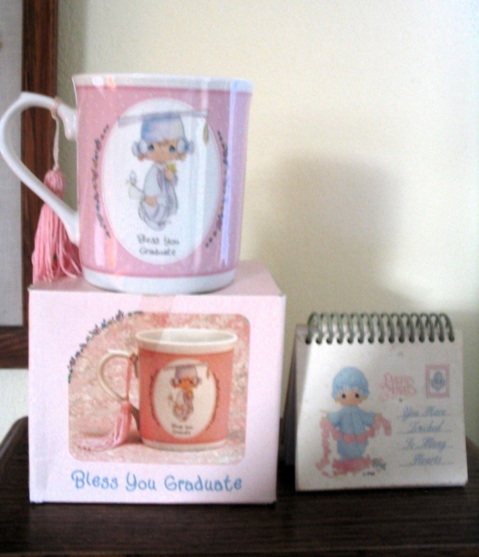 Vintage 1990's Precious Moments Enesco Graduation Mug & Garborg's Spiral Book