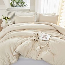 Full Size Comforter Sets 3 Pieces Boho Lightweight Full 79"x90" Beige
