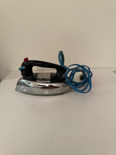 Vintage 1960's GE General Electric Chrome Black Steam Iron H3F63 Working 1100v - Picture 4 of 4