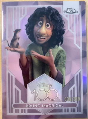 TCS 1873; 2023 TOPPS DISNEY CHROME 100 Bruno Madrigal pink 396/399