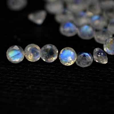 [WHOLESALE] NATURAL RAINBOW MOONSTONE FACETED ROUND SHAPE LOOSE GEMSTONE