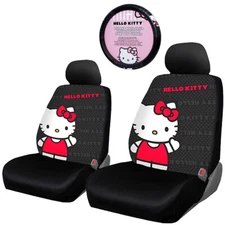 For Jeep New Hello Kitty Car Truck Seat Covers with Steering Wheel Cover Set