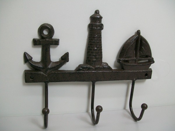 Hakenleiste Maritim Gusseisen Haken Wandhaken Anker Leuchtturm Garderobenhaken-image