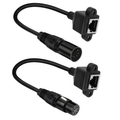 XLR5 to RJ45 Sound Connection Cable with Ears for Easy Installation and Secure
