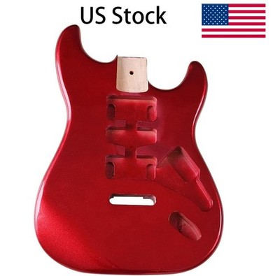 Red DIY Electric Guitar Body for Fit Fender Strat Guitar Poplar HSH Guitar Body
