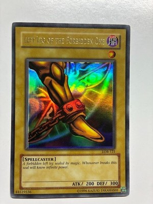 Yugioh  Left Leg Of The Forbidden One LOB-121 Ultra Rare MISPRINT Foil Shift LP