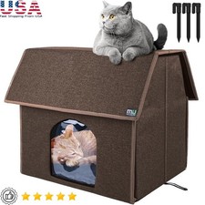 Large Waterproof Cat House W/ Double Sided Cushion Easy to Clean Pet Shelter New