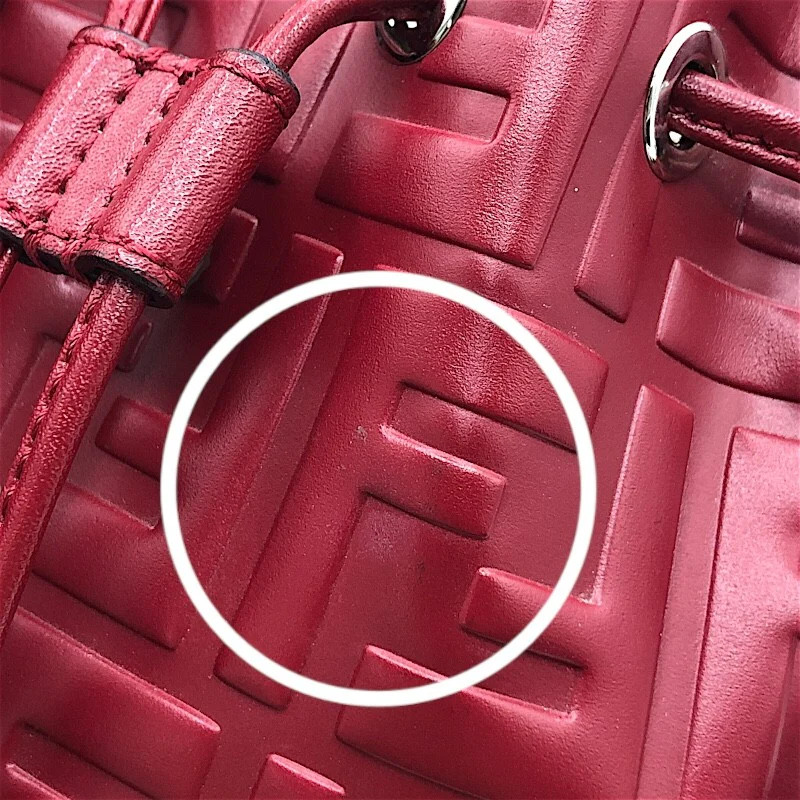 FENDI Montresor Mini 8BS010 Red Embossed Leather Shoulder Bag with Strap #OK3727 thumbnail 10