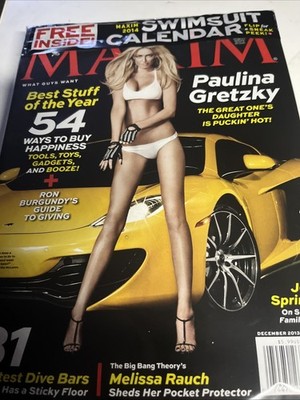 PAULINA GRETZKY No-Label MAXIM Magazine December 2013  Still Sesled W/ Calendar