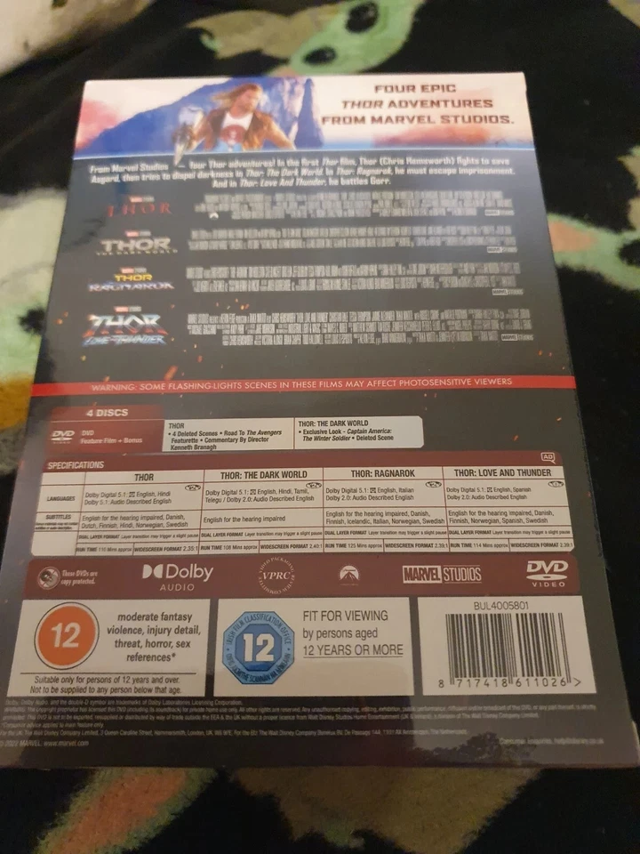 Thor 4-Movie Collection SEALED DVD Box Set,ALL IN ORIGINAL COVERS SENT 1ST CLASS - Image 2 of 3