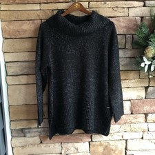 DKNY black speckle Cowl Neck Sweater NWT Women XL