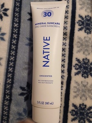  NATIVE MINERAL SUNSCREEN WITH ZINC OXIDE UNSCENTED SPF 30 5Oz LOOK 
