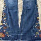 Ashley Mason Embroidered Flare Bell Bottom Festival Hippie Boho Jeans Sz 0/24 — photo 3