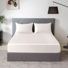 100 Mulberry Silk Fitted Sheet Set, 7A Silk 3 Pieces Bed Sheets, Breathable, S