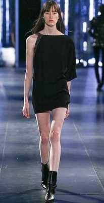 Saint Laurent Hedi Slimane Fall 2015 One Sleeve Black Dress (BNWT)